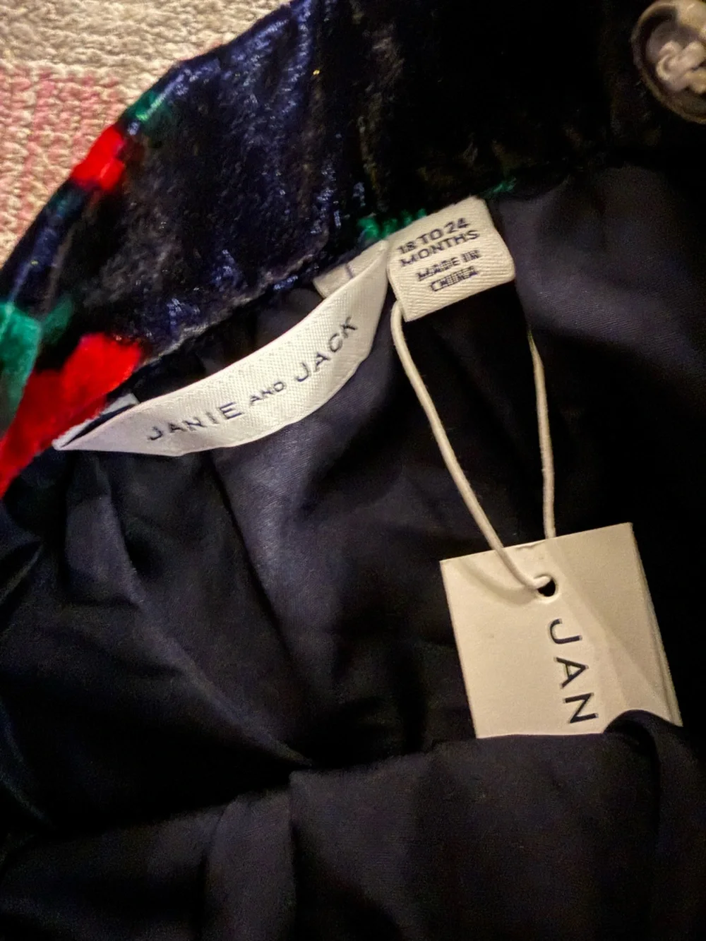 Janie & Jack Floral Velvet Skirt with Tulle Hem - Red Roses on Navy NWT